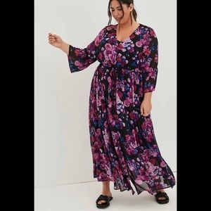 TORRID MAXI CHIFFON BUTTON-UP DRESS